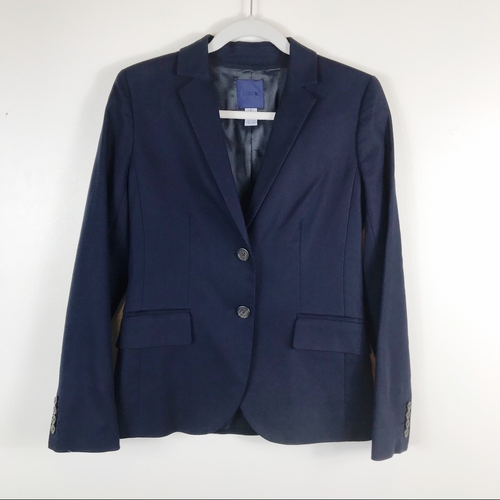 J.Crew | Navy 2-Button Suit Jacket Blazer Size 2